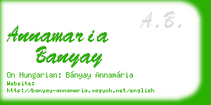 annamaria banyay business card