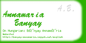 annamaria banyay business card